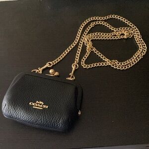 Authentic Coach leather  Coin Purse on a string crossbody